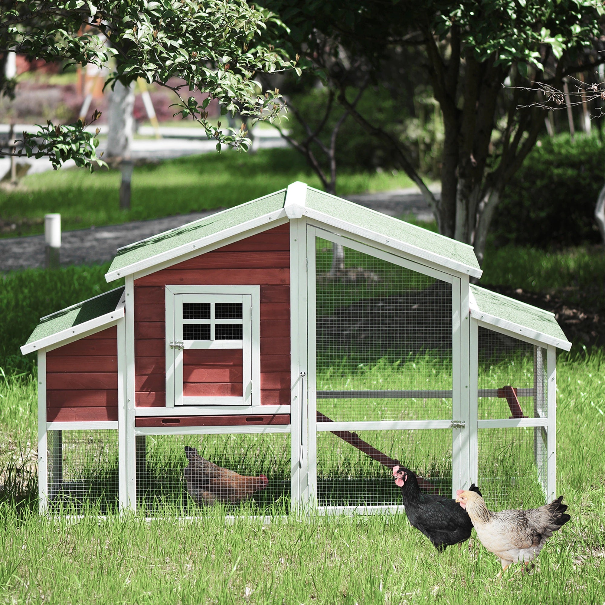 Emmett Star™ Barn-Style Chicken Coop & Run (up to 4 chickens)